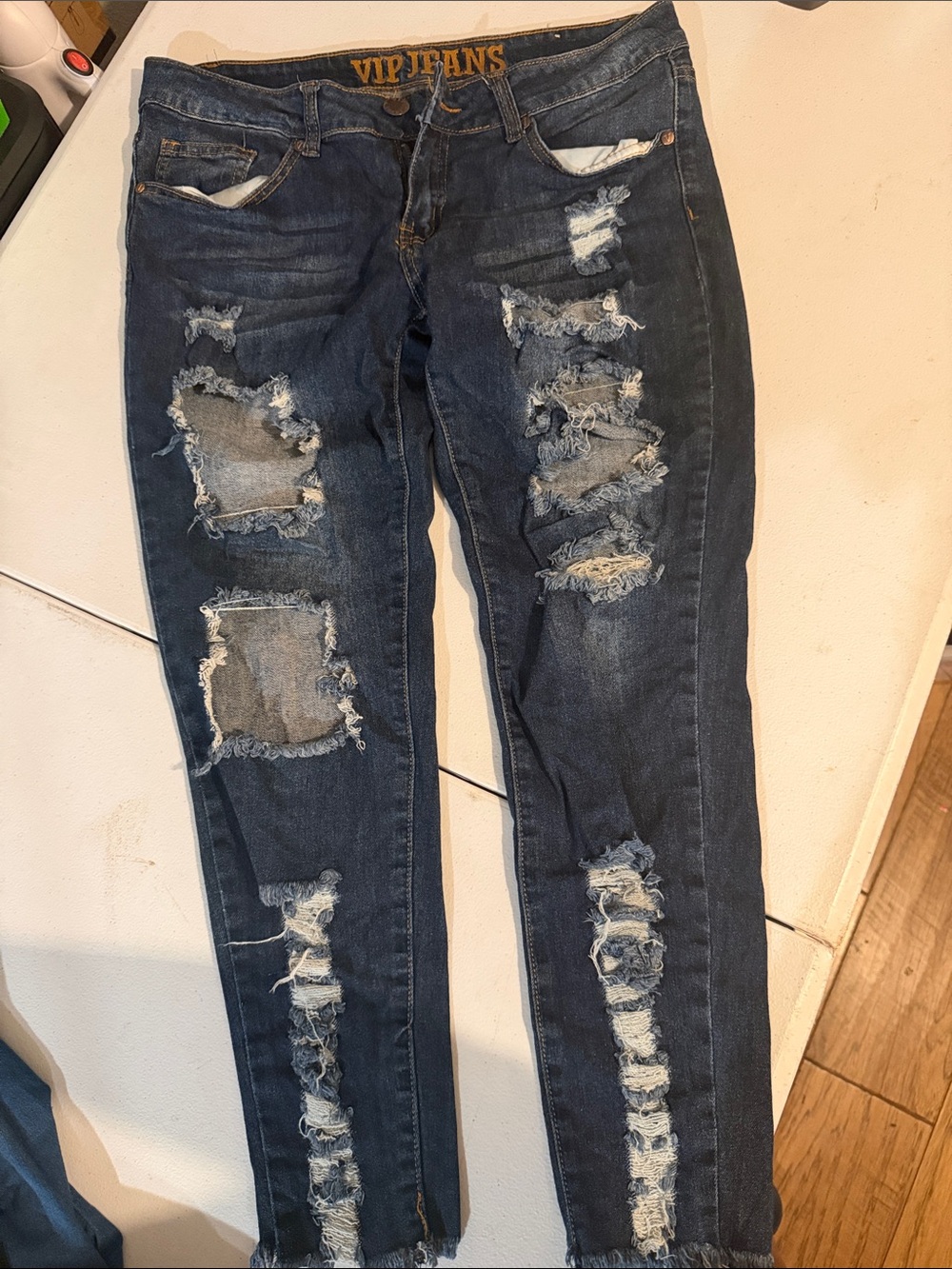 VIP Dark Blue Ripped Skinny Jeans